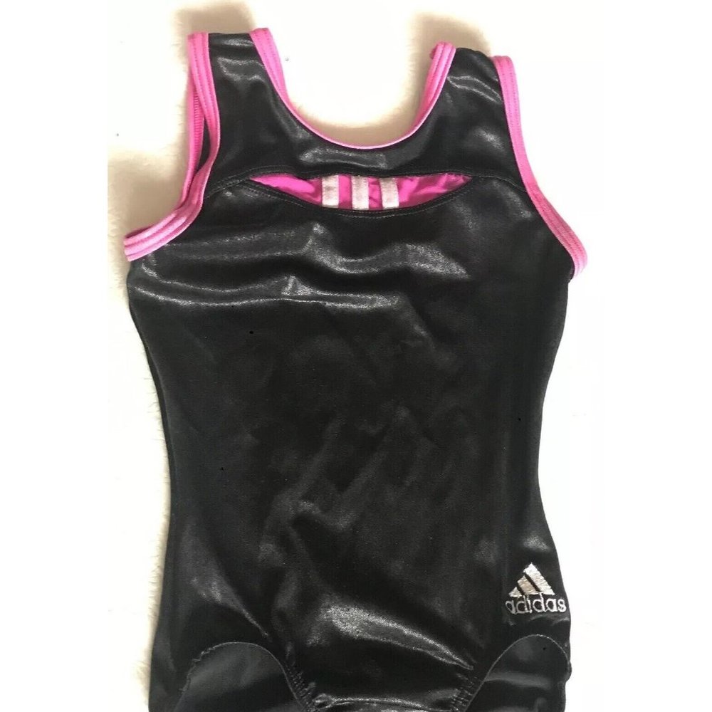 Adidas Multicolor Pink Leotard Unitard Gymnastics Dance Kids M/L - Picture 3 of 6